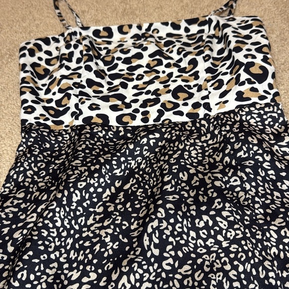 Lulus Being Bold Leopard Print Satin Midi Slip Dress Small - Picture 7 of 8